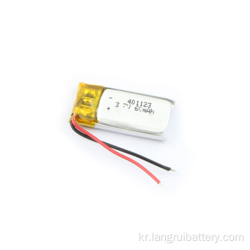 40mAh 충전식 리튬 폴리머 배터리